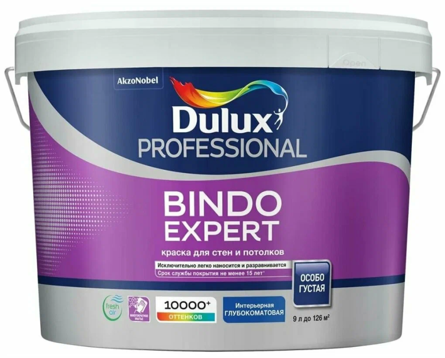 Глубокоматовая краска для стен и потолков Bindo Expert